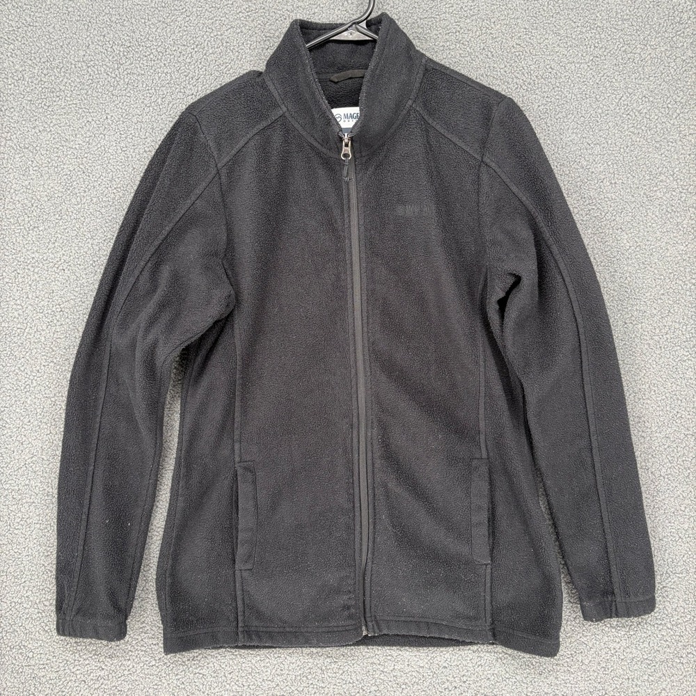 Magellan Outdoors Womens Fleece Jacket Black Full Zip Mock Neck Size Large
